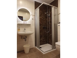 Das neue Badezimmer mit ebenerdigen Einstieg.