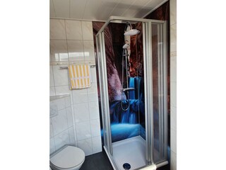 Dusche mit ebenerdigen Einstieg und Regendusche