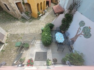 Breakfast terrace on the entrance side