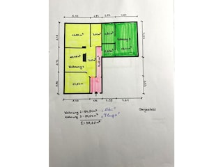 Grundriss grün markiert