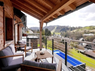 überdachter Balkon - Fewo Hochsitz****