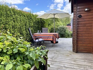 Holzterrasse am Kleinem Haff Hus