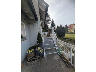 Übergang zwischen beiden Doppelhaushälften