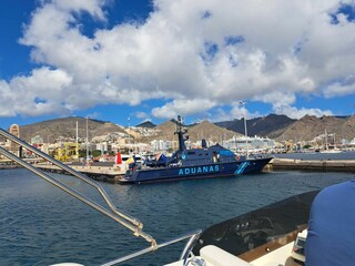 View of cruise ships and Santa Cruz
