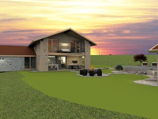 Überdachte Terrasse mit Außenküche