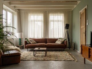 gemütliches Wohnzimmer mit Fußbodenheizung