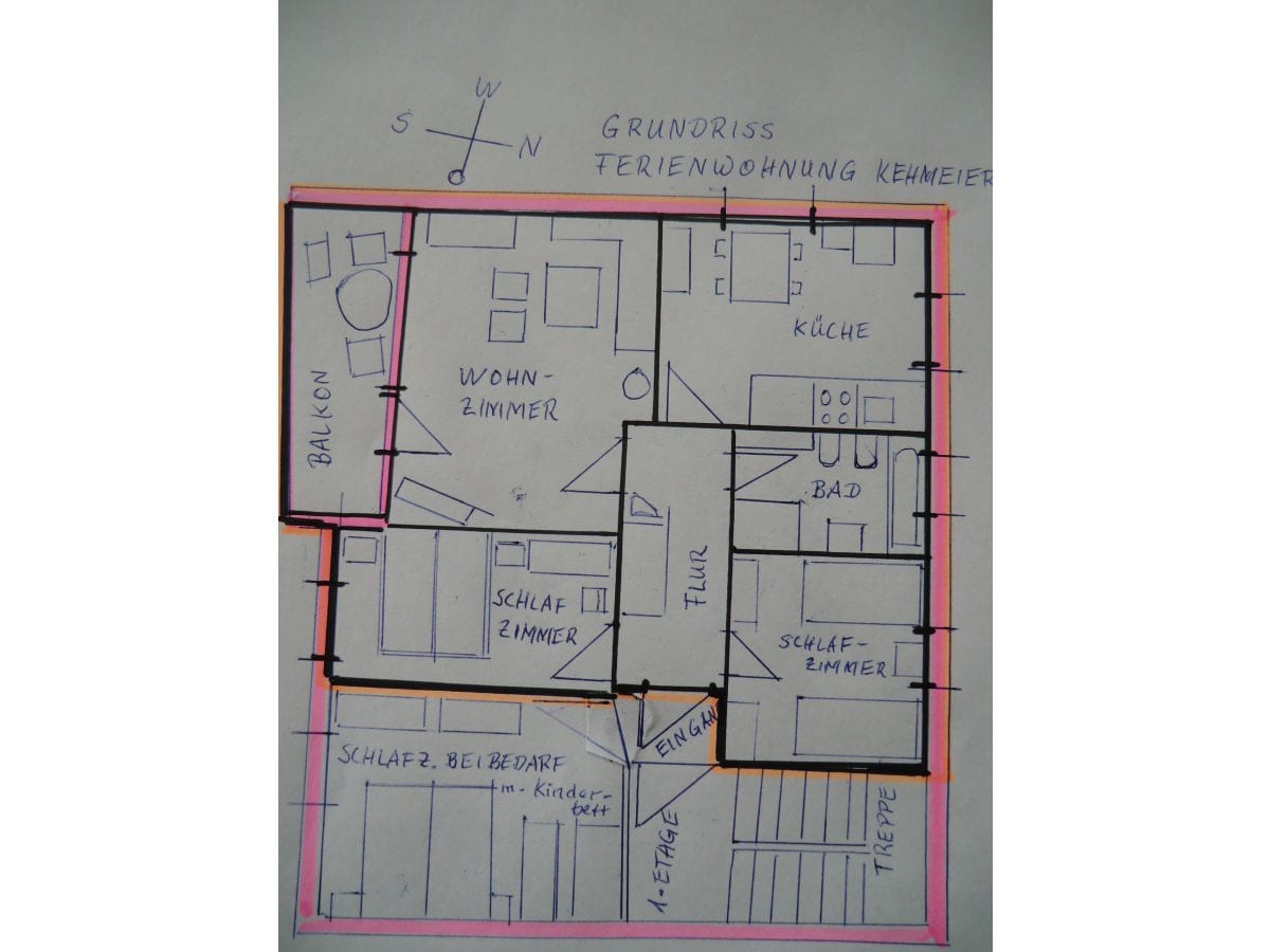 Grundriss Ferienwohnung Kehmeier