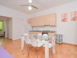 Das Wohnzimmer mit offener Küche