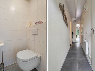 Die separate Toilette befindet sich im Flur.