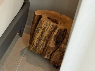 Bedside table made from olive wood