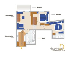 Appartamento Wolkenstein in Gröden Pianta del piano 22