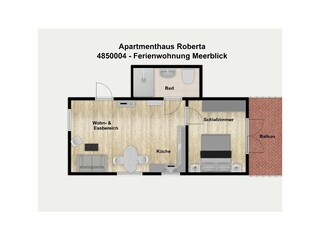 Vakantieappartement Borkum Grondplan 28