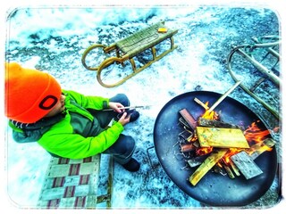 Lagerfeuer im Schnee_Haus Grubbach