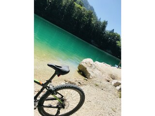 Fahrrad mit Klauser Stausee