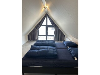 1st bedroom upstairs with view over the IJsselmeer