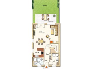 Vakantiehuis Zingst Grondplan 28