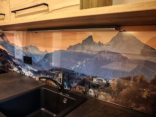 Küche, mit Blick auf Berchtesgaden und Watzmann