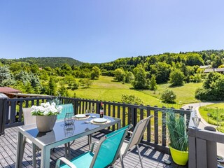 Balcony with furniture and wonderful view