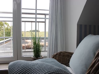 Schlafzimmer mit Ostseeblick