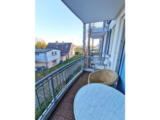 Balkon im Winter - Blickrichtung Hafen