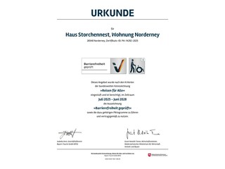 Zertifikat "Barrierefrei"