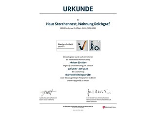 Zertifikat "Barrierefrei"