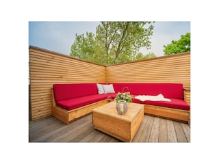 Cill out Area auf der Dachterrasse