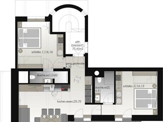 Grundriss Wohnung Diamant