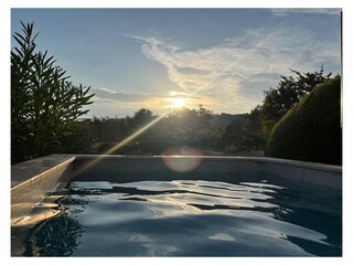 Sonnenuntergang aus den Pool