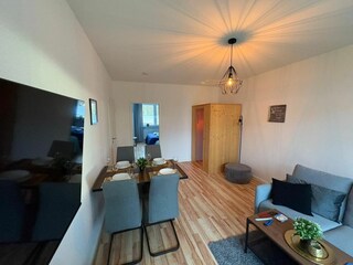 Nordlicht Ferienwohnung Wohnzimmer