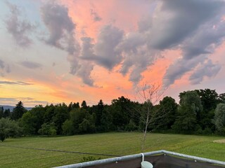 Sonnenuntergang vom Balkon
