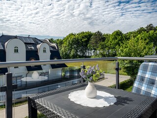 Balkon mit Blick auf den Deich