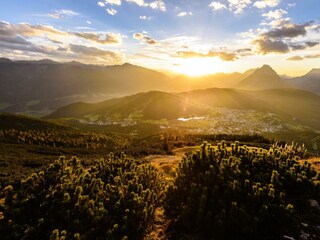 Sonnenuntergang auf der Seefelder Spitze - Blick ü