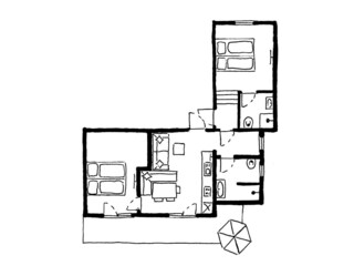 Grundriss Blumen und Wiese