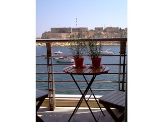 Enjoying stunning views from the balcony