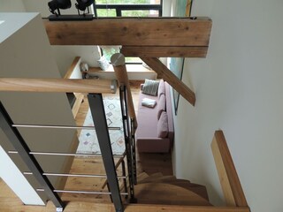 Blick vom Schlafraum zum Wohnbereich