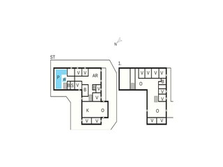 Vakantiehuis Harboøre Grondplan 45