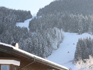 Piste vom Haus aus zu sehen