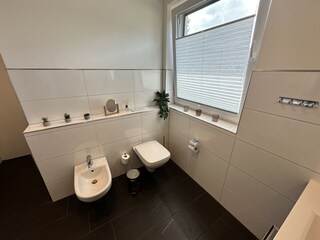 Bad EG mit Raindancedusche, Bidet und Fenster