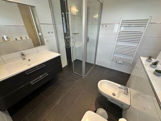 Bad EG mit Raindancedusche, Bidet und Fenster