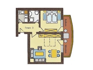 Grundriss  Ferienwohnung 3