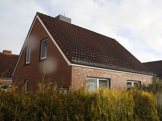 seitlich mit Hecke dicht