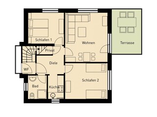 Grundriss der Erdgeschosswohnung