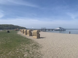 Strand Langballig, mit Fähre nach Dänemark.