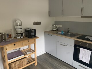 Die Küche in der Ferienwohnung.