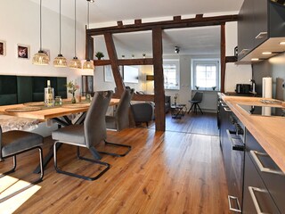 kitchen, dining area