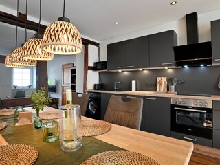 kitchen, dining area