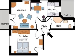 Floor plan of the Landhaus-Suite "Wallberg"