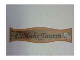 Schild App. Hohe Tauern- Haus Bergblick in Rauris