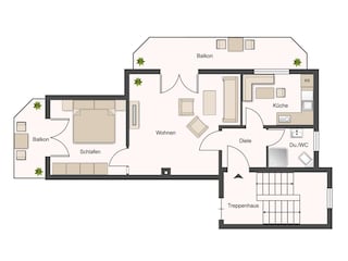 Wohnung Hörnle 50 qm, Süd- und Westbalkon
